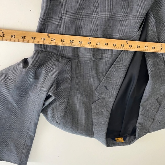 Brooks Brothers Brooksease Light Gray Glen Check Blazer Suit Jacket Men 44R Wool - Picture 8 of 11